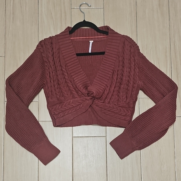 Free People Knit Sweater in Rust - Picture 3 of 6